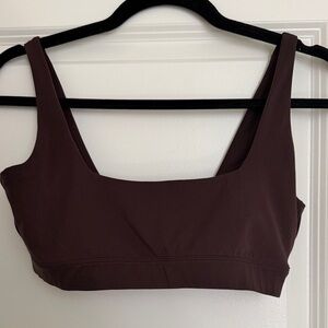 Scoop-Neck Sports Bralette in Deep Brown